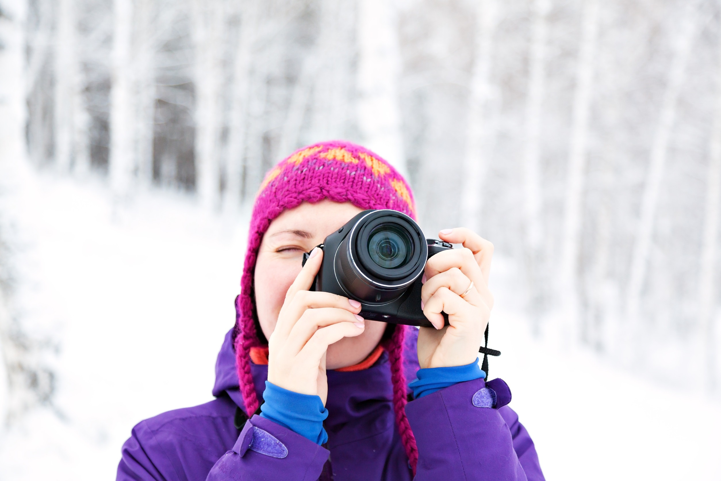 The girl photographed on a background of snow